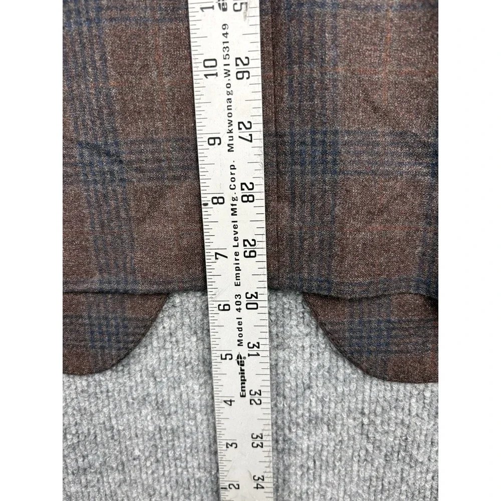 Joseph Abboud Heritage Blazer Mens 44R Brown Plaid Lanificio di Pray Wool
